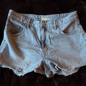 Free People Light Blue Denim Shorts Size 29